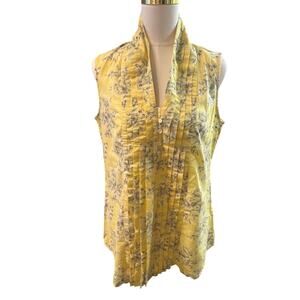 Catalog Classics Yellow Floral Sleeveless Blouse | Size Small | Light & Classic